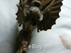 Antique Winged Mythical Mermaid Wall Sconce Light Old Victorian Gas Light