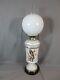 Antique Wright And Butler White Glass Vase Duplex Oil Lamp