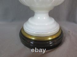 Antique Wright And Butler White Glass Vase Duplex Oil Lamp