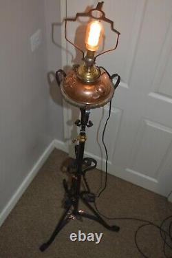 Antique Wrought Iron Telescopic Standard Oil Lamp
