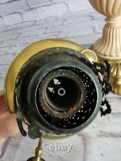 Antique Young's Painted Brass Oil Lamp Untested