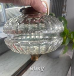 Antique baccarat cut glass oil lamp font