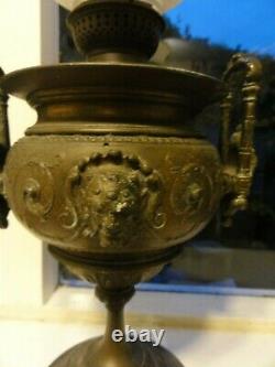 Antique brass banquet parlour classical stile oil lamp German Kosmos Brenner