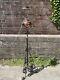 Antique converted Oil Lamp wrought iron and copper standard floor lamp Working