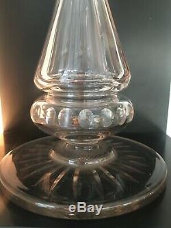 Antique cut glass face cut oil lamp