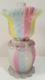 Antique glass paraffin Oil lamp rainbow milk ribbed ruffled glass