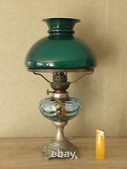 Antique hand Solicitor banker light Library Bookcase Victorian glass oil lamp