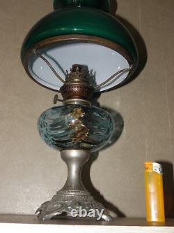 Antique hand Solicitor banker light Library Bookcase Victorian glass oil lamp