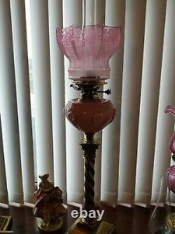 Antique large Victorian oil lamp, great condition for age