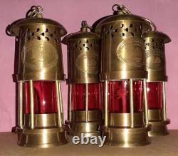 Antique oil lampSet of 4 Unit Antique Brass Minor Oil Lamp Nautical Maritime Shi