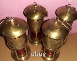 Antique oil lampSet of 4 Unit Antique Brass Minor Oil Lamp Nautical Maritime Shi