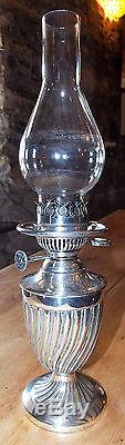 Antique rare Hinks & Sons miniature Bijou silver plated OIL LAMP ribbed