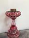 Antique victorian ruby facet cut oil lamp