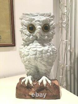 Antique white porcelain Large owl 13 oil lamp Meissen