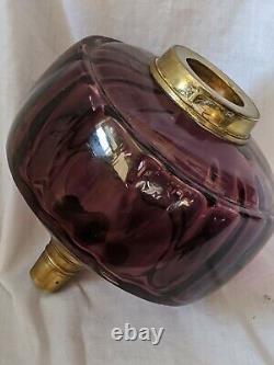 Antiques Young's amythist Glass Oil Lamp reservoir with screw font