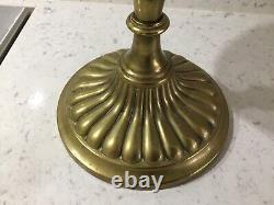 Art Nouveau C 1880 Brass Oil Lamp Embossed Georgian Style With Frosted Shade
