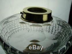 BEAUTIFUL CLEAR FACET CUT GLASS OIL LAMP FONT BAYONET FIT, 23mm HINKS UNDERMOUNT
