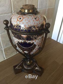 Beautiful Large Antique Imari Oil Lamp Vase