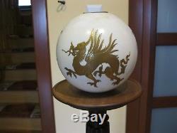 Baccarat french oil lamp shade dragon