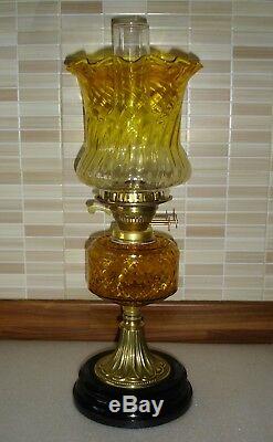 Beautiful Amber Victorian Oil Lamp