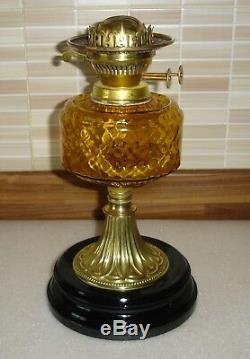 Beautiful Amber Victorian Oil Lamp