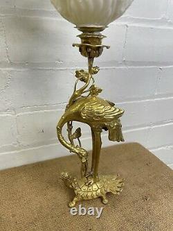 Beautiful Antique Pair Victorian Lemon Satin Glass Peg lamps Oil Lamps