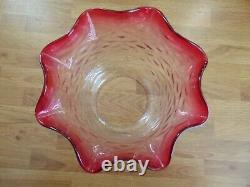 Beautiful Antique Victorian Cranberry Glass Oil Lamp Shade