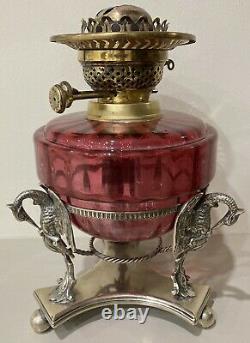 Beautiful Ruby Victorian Oil Lamp
