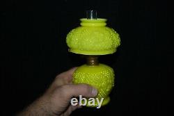 Beautiful Victorian Consolidated Cased Yellow Cosmos Mini Oil Lamp 1890's