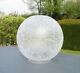 Beautiful Victorian Deep Etched Floral Glass Oil Lamp Globe / Shade, 4 fitter