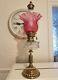 Beautiful Victorian Quality Cranberry Oil Lamp