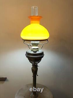 Beautiful antique oil standard lamp