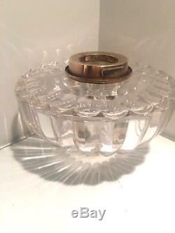 Beautiful victorian cube facet cut glass oil lamp fount HINKS baccarat cut