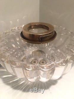 Beautiful victorian cube facet cut glass oil lamp fount HINKS baccarat cut