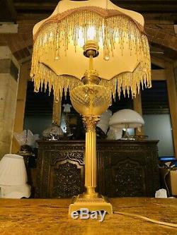 Brass Corinthian Oil Lamp, Stunning Downton Victorian Look French