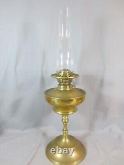 Brass & Glass English Made Oil Lamp With Chimney Shepherds Hut Oil Lamp