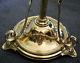 Brass Standard Lamp, Victorian, Telescopic, Oil Double Burner & Etched Shade