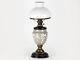 C1880 Victorian Opaline Glass Mary Gregory Style Table Oil Lamp