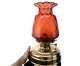 C1890 Huge Cranberry Optic Brass based Table Oil Lamp