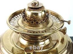 C1890 Huge Cranberry Optic Brass based Table Oil Lamp