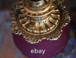Collectable Vintage GWTW Parlor Oil Lamp Blown Ruby Red Glass Electrified