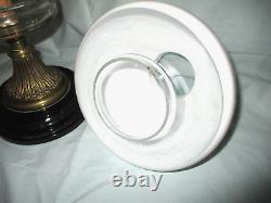 Complete Victorian Oil Lamp With Clear Cut Glass Font And Light Shade
