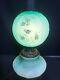 Consolidated Banquet Oil Lamp Cased Satin Glass Green GWTW Fishnet Pattern