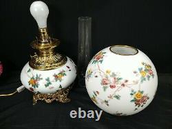 Consolidated Glass GWTW Banquet Oil Lamp Roses Gone with the Wind Victorian