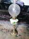 Converted Antique Opaline Handpainted Glass Victorian Oil Lamp