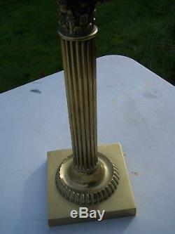 Corinthian column oil lamp excellent qaulity& condition Palmer& Co