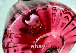 Cranberry Pink Internally Ribbed Spill Lip Kerosene Oil Lamp Font Fount
