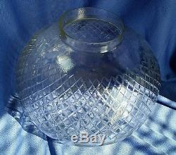 Crystal Globe Banquet Oil Lamp Parlor GWTW Empire Cut Ball Shade Dorflinger