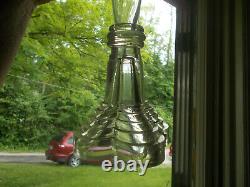EARLY 1800s HAND BLOWN WHALE OIL LAMP 2 PRONG BURNER BOSTON & SANDWICH GLASS