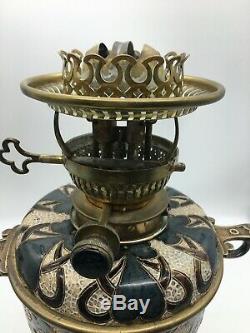 EDITH LUPTON FOR DOULTON LAMBETH stoneware oil lamp 1882